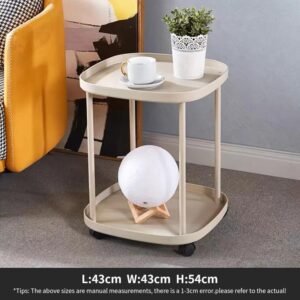 Movable Nordic Sofa Side Table Small Living Room Tea Table Bedside Table with Storage