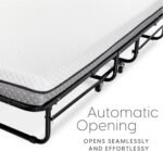Milliard Deluxe Diplomat Folding Bed with Mattress for Adults. Twin Size. Portable Foldable Bed with Luxurious Memory Foam Mattress & Super Strong Frame. 75 x 38. Fold Up. Roll Away. & Hideaway