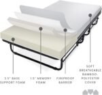 Milliard Deluxe Diplomat Folding Bed with Mattress for Adults. Twin Size. Portable Foldable Bed with Luxurious Memory Foam Mattress & Super Strong Frame. 75 x 38. Fold Up. Roll Away. & Hideaway