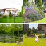 Tall Garden Fence with Gate. 32 in(H) x35 Ft(L) Garden Fencing Animal Barrier. 16 Panels Dog Digging Fence Barrier. Black Rustproof Garden Fence Border. Flower Bed Fencing for Outdoor Yard