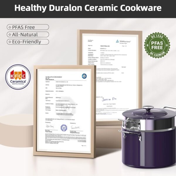 Nuwave Lux 13pc Forged Lightweight Cookware Set PFAS Free. Healthy G10 Duralon Ceramic Coating. Ultra Non-Stick. Stay-Cool Handles. Works on All Cooktops & Induction Ready