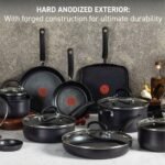 T-fal Ultimate Hard Anodized Nonstick Cookware Set 17 Piece. Dishwasher Safe. Suitable for all stove tops; excluding induction. Black