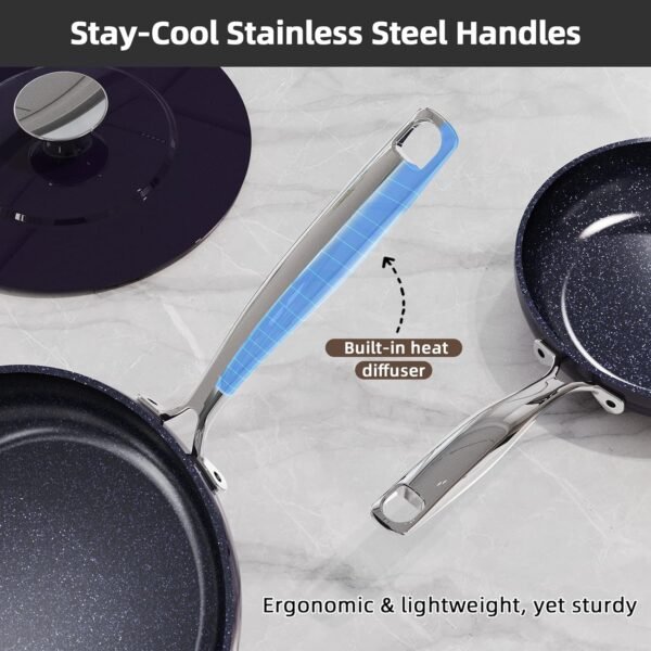 Nuwave Lux 13pc Forged Lightweight Cookware Set PFAS Free. Healthy G10 Duralon Ceramic Coating. Ultra Non-Stick. Stay-Cool Handles. Works on All Cooktops & Induction Ready