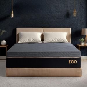 EGOHOME 12 Inch Queen Mattress. Copper Gel Cooling Memory Foam Mattress for Back Pain Relief.Therapeutic Double Matress Bed in a Box. CertiPUR-US Certified. 60x80x12 Black
