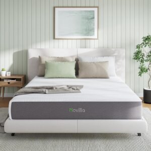 Novilla Queen Mattress. 12 Inch Gel Memory Foam Queen Size Mattress in a Box. Bamboo Charcoal Foam & Breathable Cover for Clean. Peaceful Sleep. Supportive & Pressure Relieving. CertiPUR-US Certified
