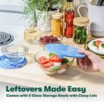 bella Nonstick Cookware Set with Glass Lids - Aluminum Bakeware. Pots and Pans. Storage Bowls & Utensils. Compatible with All Stovetops. 21 Piece. White