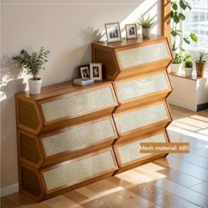 Mega Deal Rush​  Only $6.99 DIY Bamboo Bookshelve. 30cm Deep Bookshelf. ABS Engineering Plastic Flip Bookcase with Dustproof Back Panel. Display Cabinet for Corridor. Living Room and Bedroom